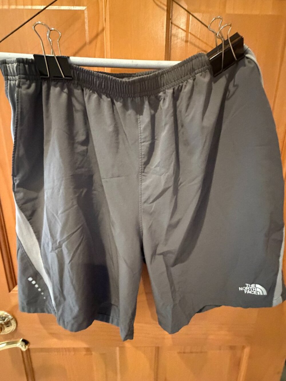 The North Face Shorts Lined Gray and Silver Large